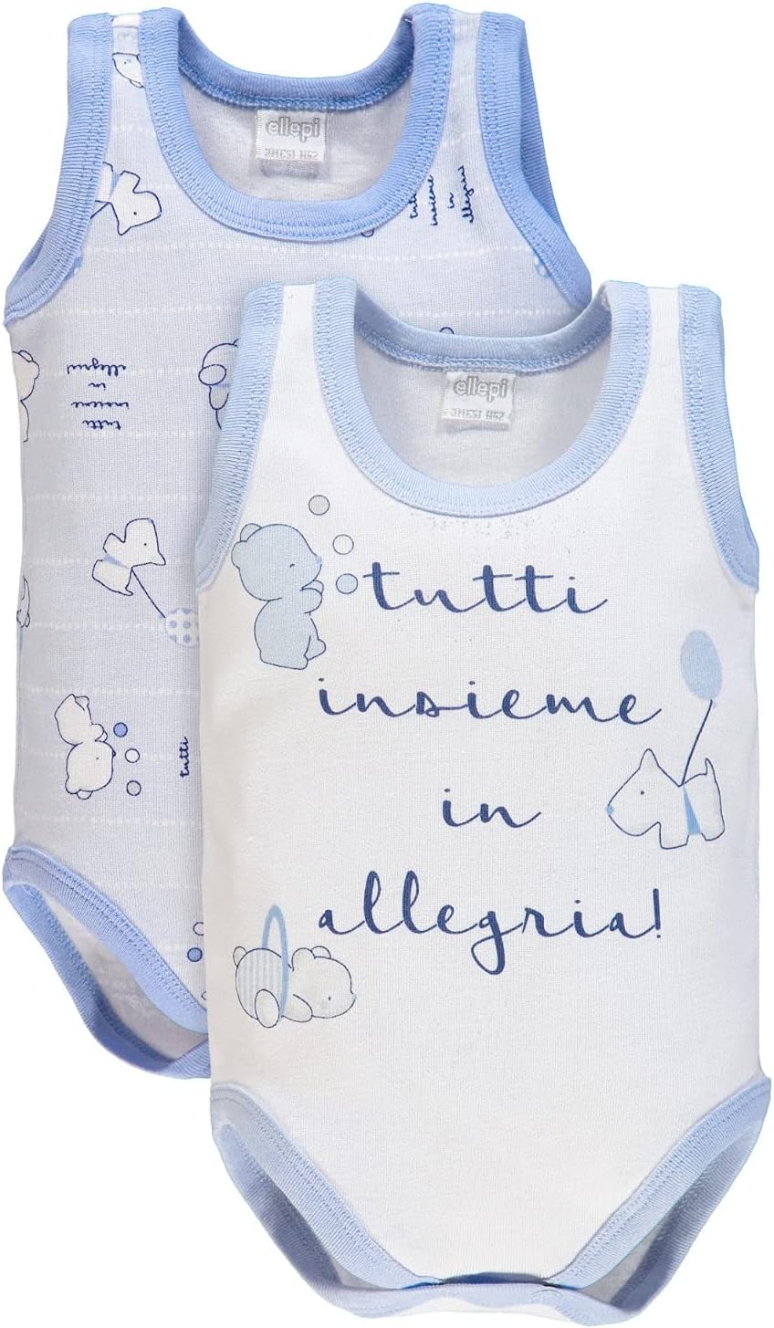 Ellepi Body Spalla Larga Neonato Cotone Mesi Neonata Anni Bambino Bambina Bimbo Bimba Canotta Canottiera Smanicato Senza Maniche Estivo Intimo Neonati Bodini Estivi Maschio Femmina Home Shopping Italia