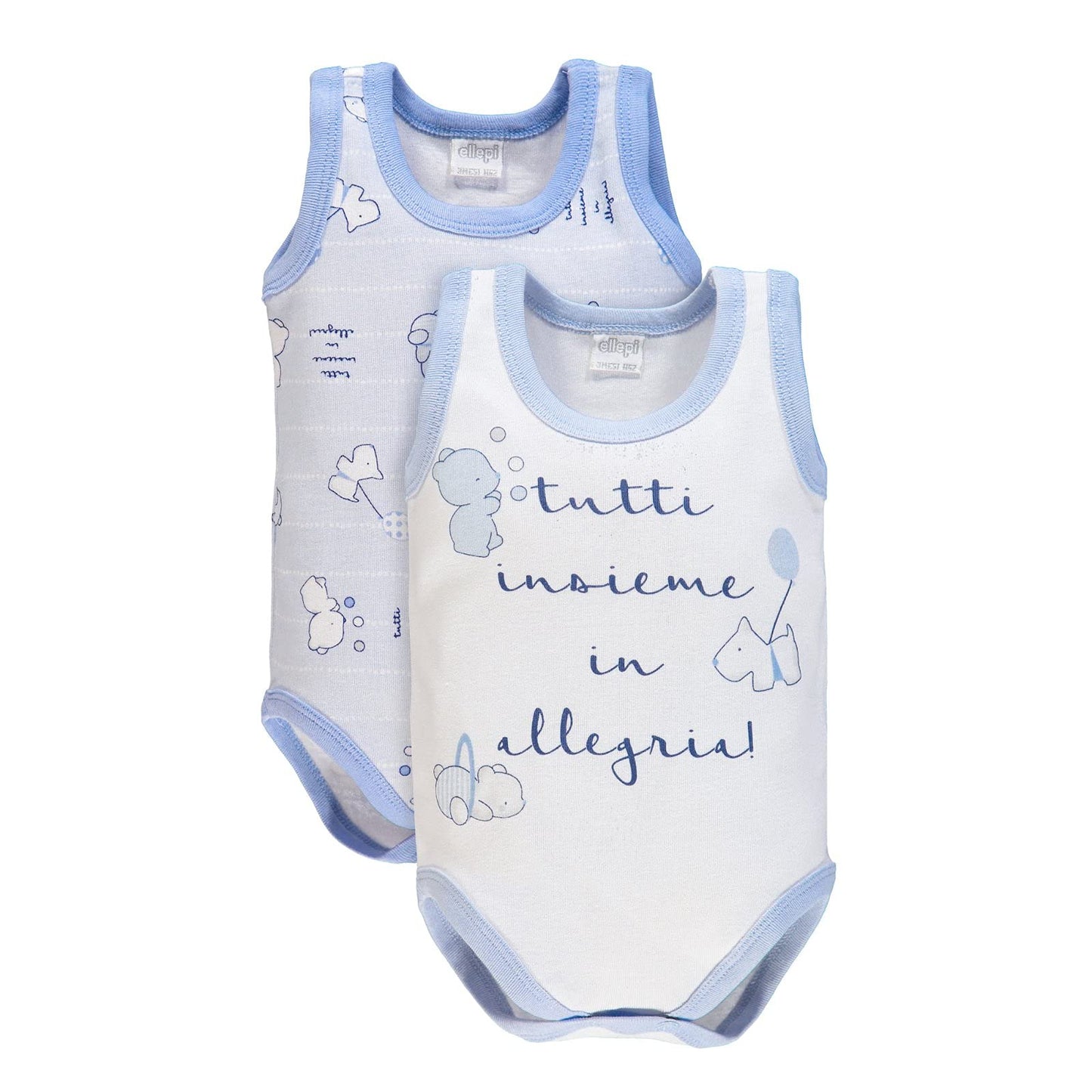 Ellepi Body Spalla Larga Neonato Cotone Mesi Neonata Anni Bambino Bambina Bimbo Bimba Canotta Canottiera Smanicato Senza Maniche Estivo Intimo Neonati Bodini Estivi Maschio Femmina Home Shopping Italia