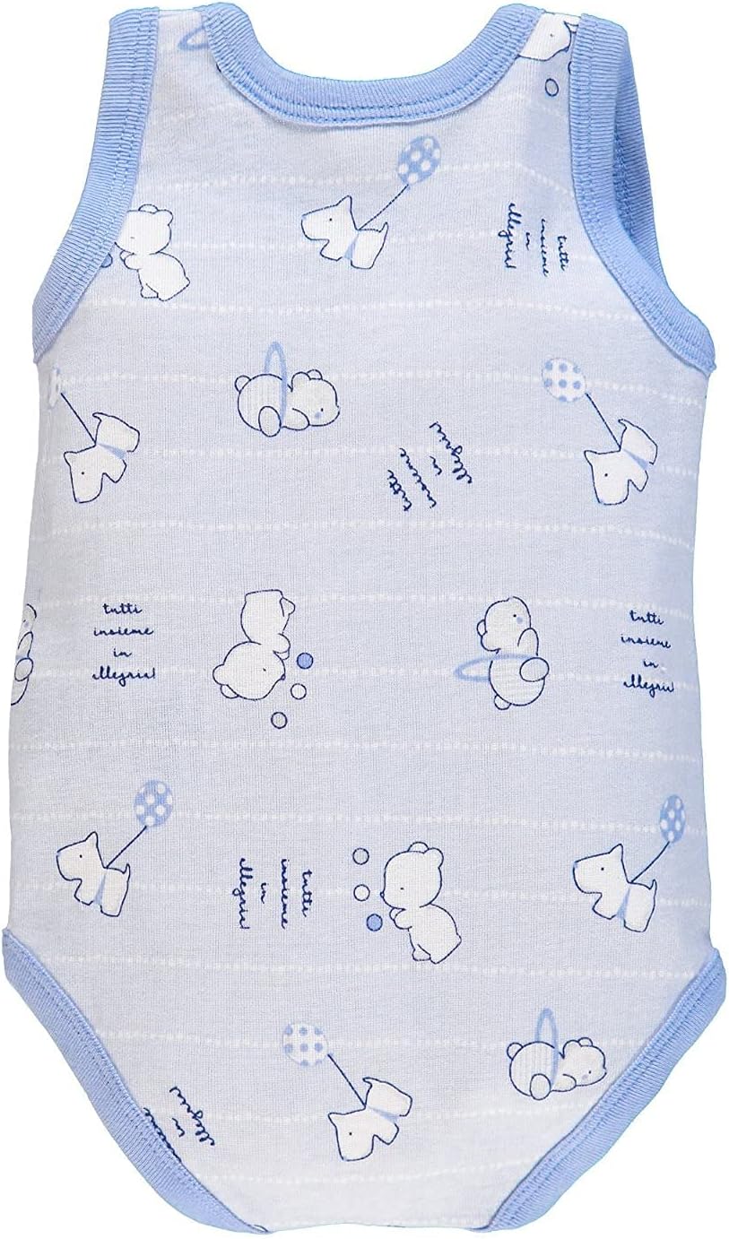 Ellepi Body Spalla Larga Neonato Cotone Mesi Neonata Anni Bambino Bambina Bimbo Bimba Canotta Canottiera Smanicato Senza Maniche Estivo Intimo Neonati Bodini Estivi Maschio Femmina Home Shopping Italia