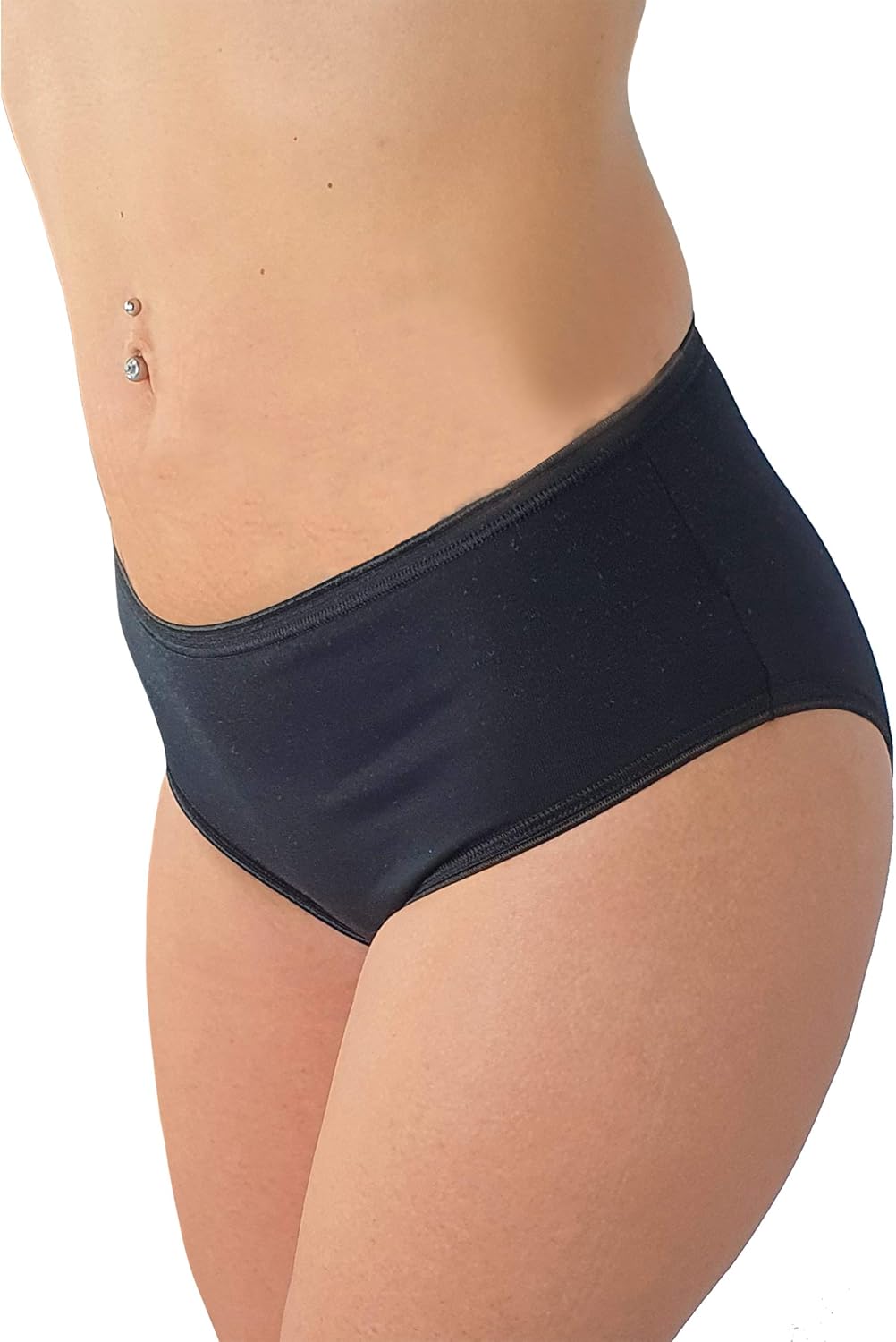 Cotonella Slip Midi Donna in Cotone Elasticizzato Art. 3940 - Confezione da 6 Pezzi - Colori Bianco E Nero Home Shopping Italia