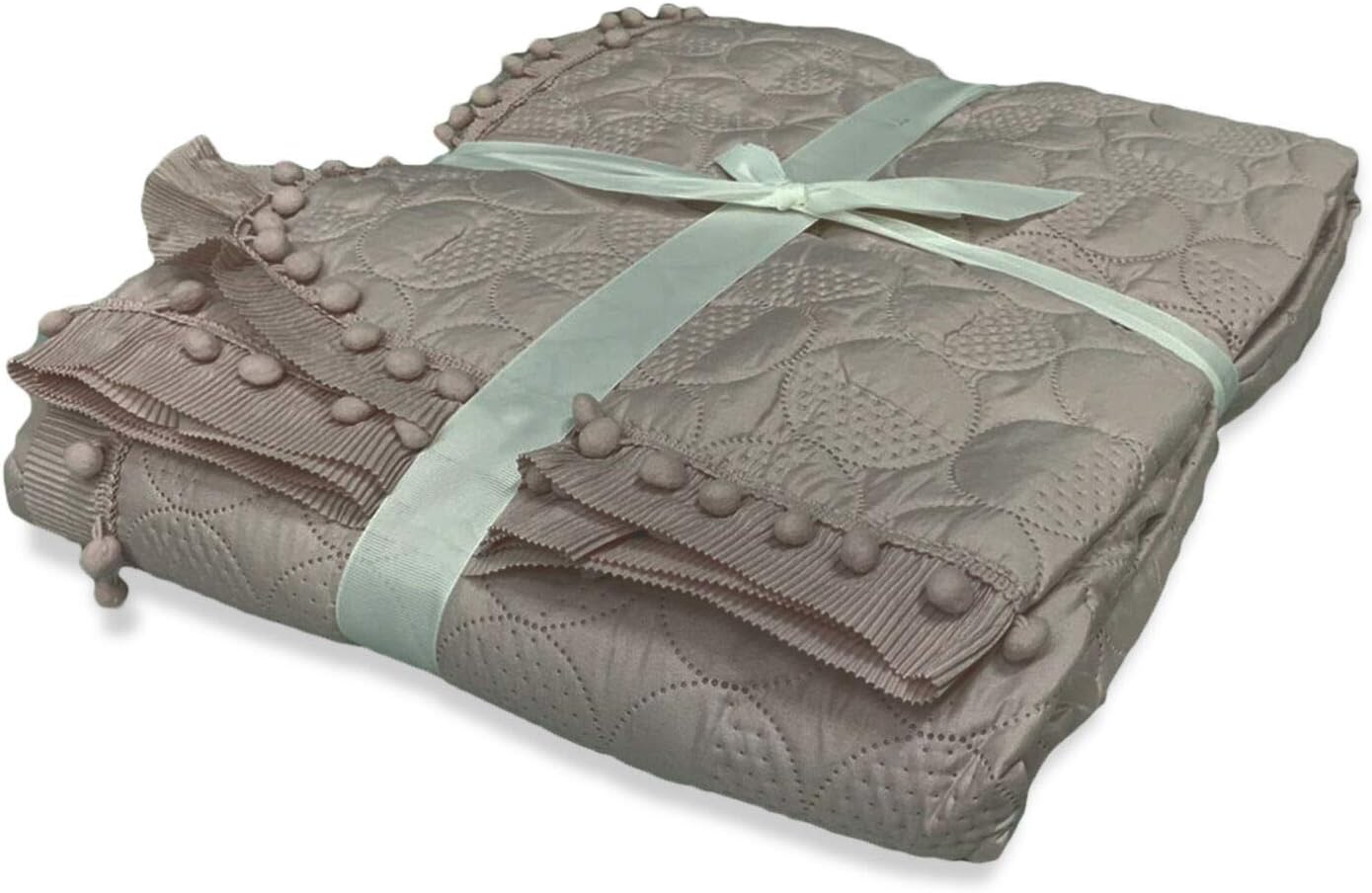 Copriletto primaverile letto matrimoniale IRGE 260x260 cm art. pon pon - Irge (Grigio) Home Shopping Italia
