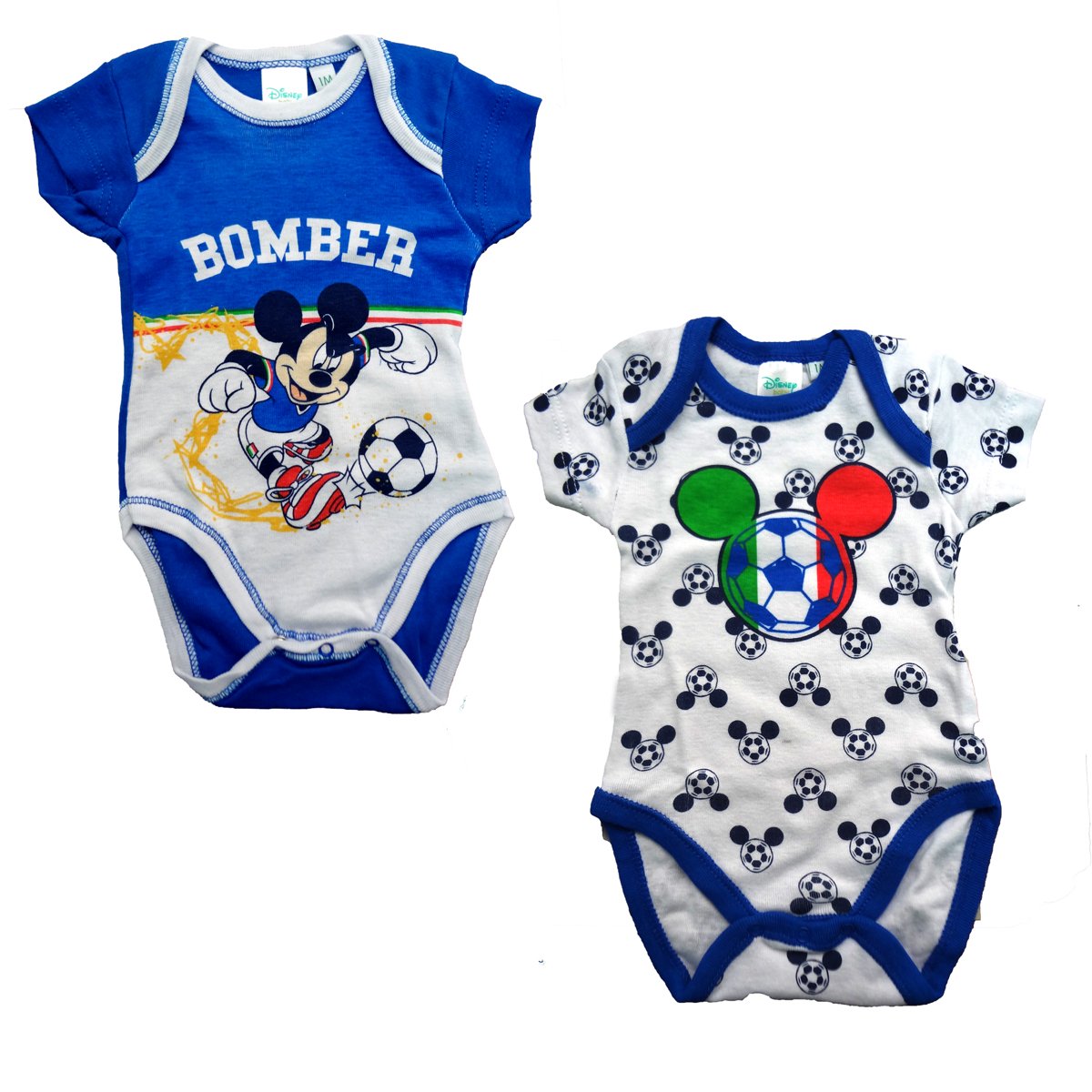 Disney 2 Body Neonato Mezza Manica Americana in Cotone Mickey Nuova Collezione Art. WD101271 - Home Shopping Italia