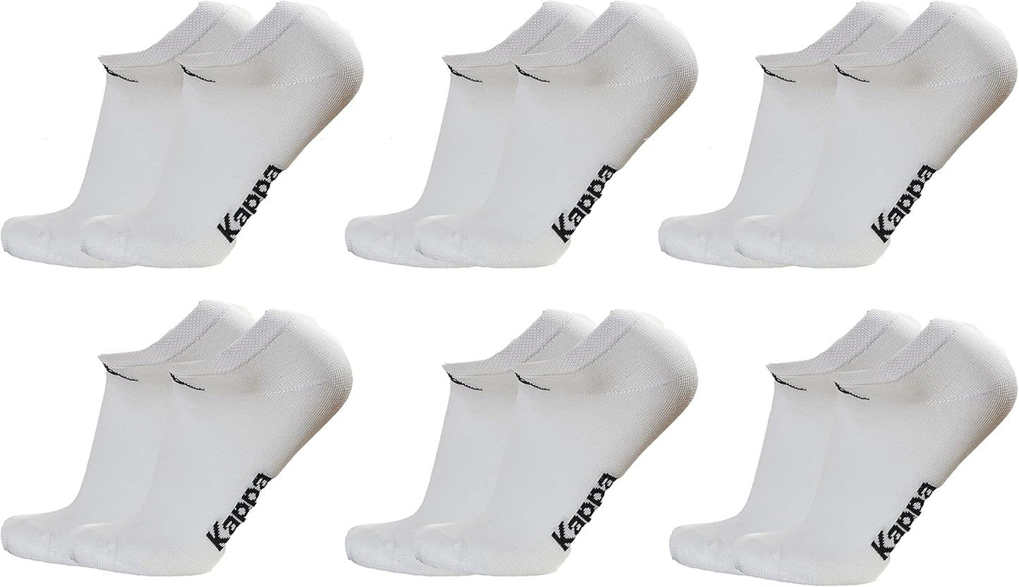 Kappa 6 paia calzini, calzini fantasmini invisibili,calzini sneakers in cotone,modello unisex, vari assortimenti Home Shopping Italia