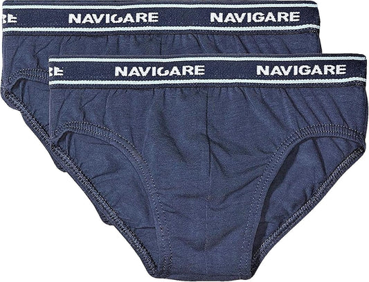 NAVIGARE UNDERWEAR BOY Confezione da 6 Slip Bambino E Ragazzo in Cotone BIELASTICO con Elastico Esterno Stampato - Colore Bianco E Colorati in Cotton Stretch Jersey. Articolo Scatolato singolarmente