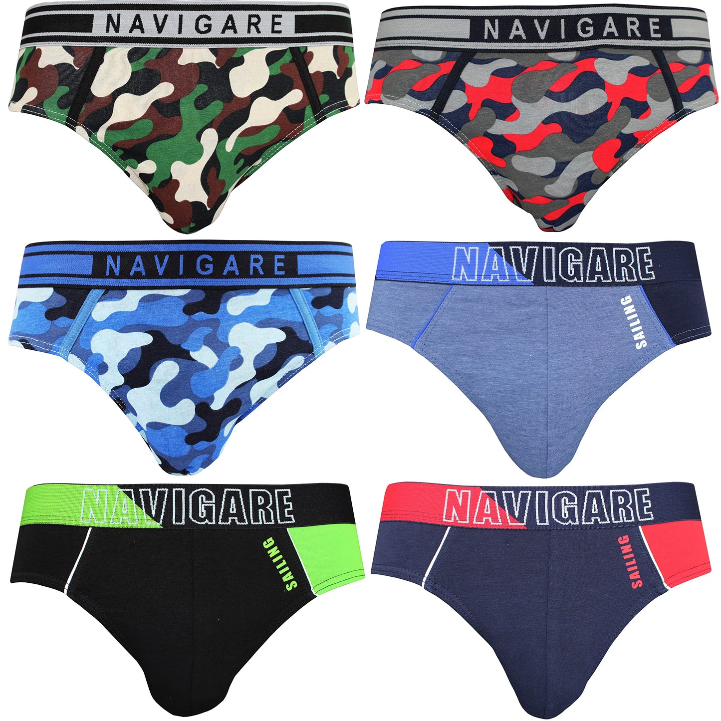 Navigare Slip (Pacco da 6) Uomo
