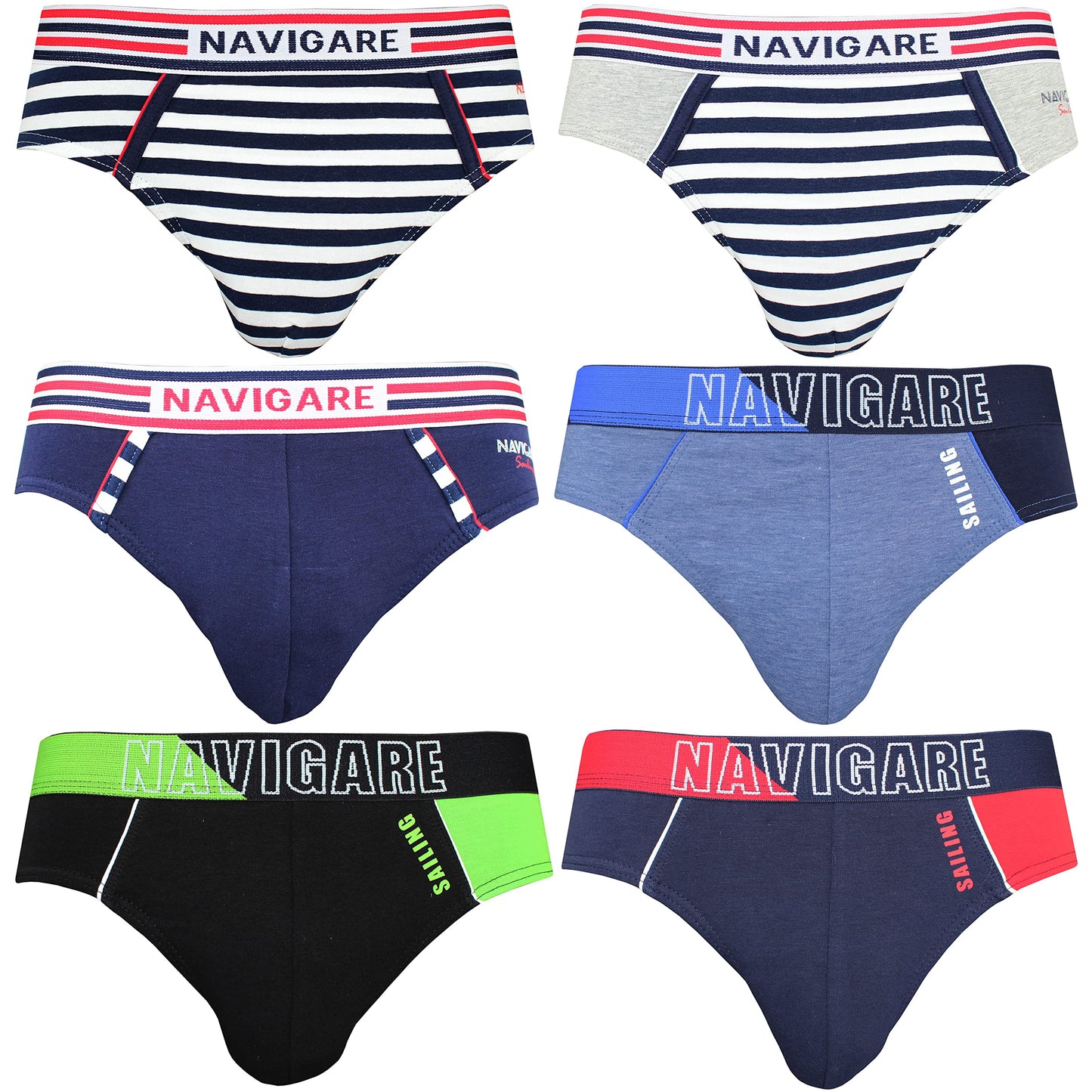 Navigare Slip (Pacco da 6) Uomo