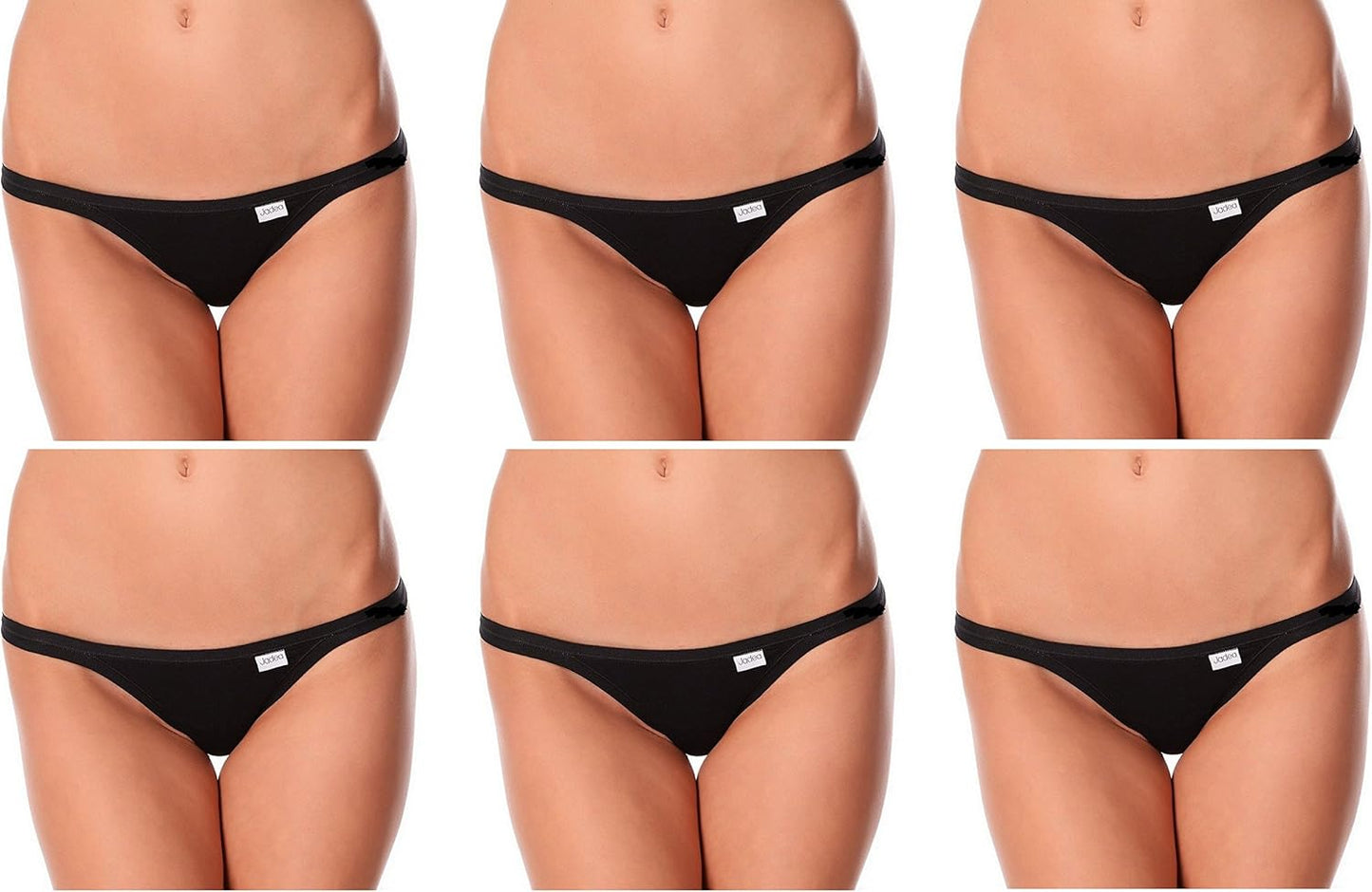 6 perizoma vita bassa donna JADEA art. 508 cotone elasticizzato (4, nero) - Home Shopping Italia