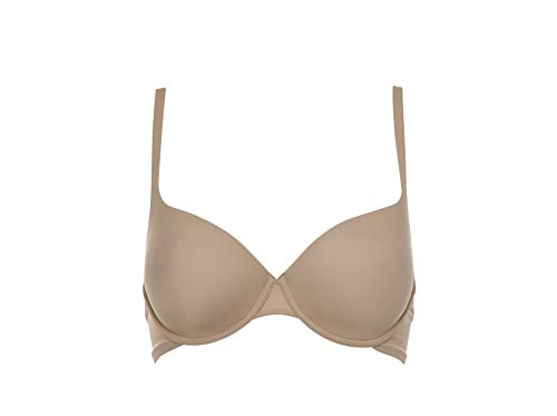 LORMAR Reggiseno Balconcino Mousse Liscio Coppa C - Realizzato in Microfibra con Ferretto e Coppa Preformata in Tessuto Strech Disponibile nei Colori Bianco, Nero e Nudo