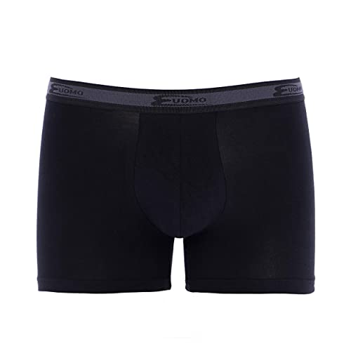 Cotonella 6 Boxer Uomo 2384 Cotone BIELASTICO Elastico Esterno Bianco E Nero 3 4 5 6 7 (6, Nero)