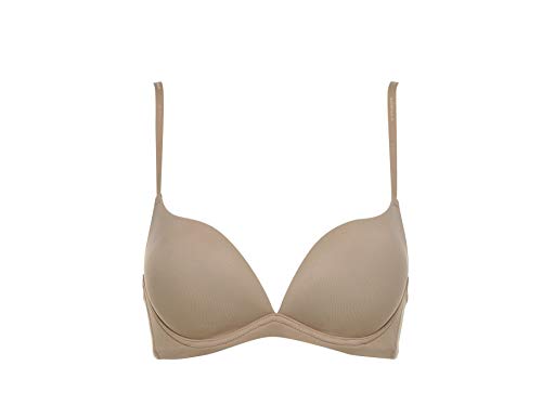 LORMAR Reggiseno Push Up Desiderio Liscio, in Microfibra Senza Ferretto con Coppe Graduate e Scollatura Profonda. Disponibile nei Colori Bianco, Nero e Nudo