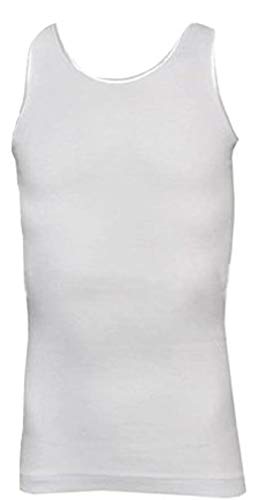 6 Canotte Bimba 7° Spalla Larga Bordo Raso Bianco 100% Cotone Art. OP-106