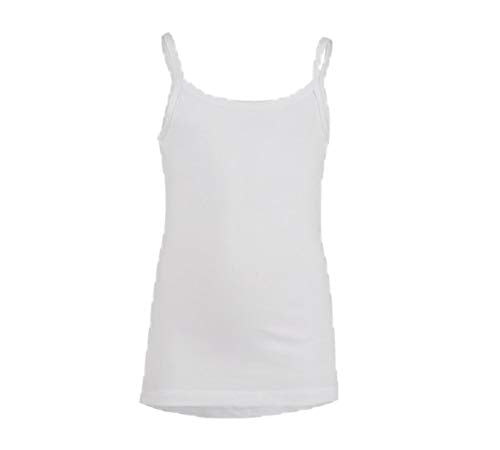 6 Canotte Bimba Spalla Stretta e Larga Bordo Raso Bianco 100% Cotone Art. OP-105/106