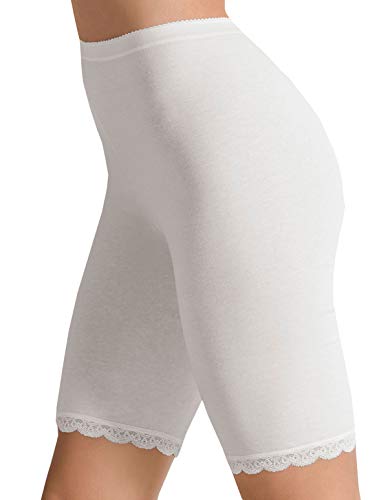Cotonella Long Donna in Cotone Elasticizzato Art. 3163 - Confezione da 2 Pezzi - Disponibile nei Colori Bianco e Nero - 2 Pezzi Bianco 9