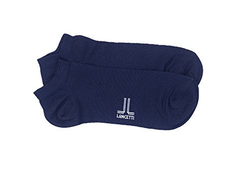 Lancetti 6 Paia di Calze sneaker fresco Filo di Scozia BLU (39-42)