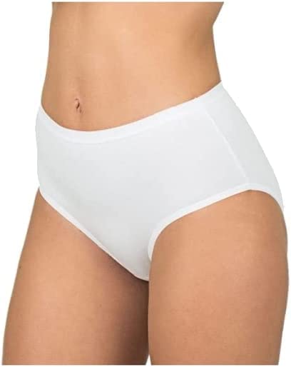 LIABEL Slip Donna Modello Midi, Offerta 6-12 Pezzi, Slip Donna Cotone Art T25 (6 Pezzi Bianco, L)