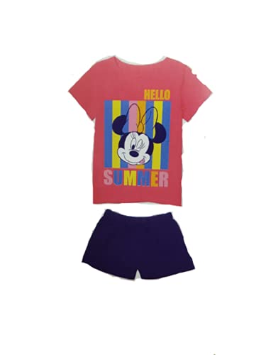 Completo Maglia e Pantaloncino Corto Bambina Disney (Minnie Bianco (DY78A0100), 6 Anni, One_Size)