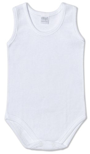Ellepi AF840NR Body Cotone senza Maniche, Bianco, Taglia 9 Mesi