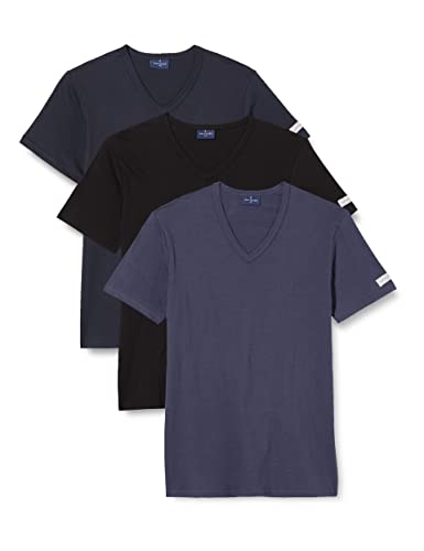 Navigare 512 Maglietta intima, Multicolore (Nero/Navi/Jeans), XX-Large, Pacco da 3, Uomo
