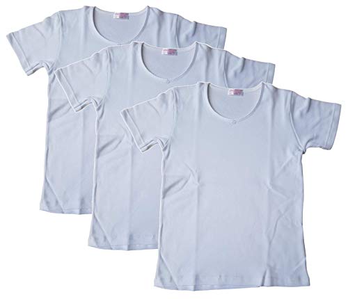 BIMBISSIMI 3 Maglie Bambina M/M Cotone Caldo TM311B Misure A Scelta Colore Bianco (3, Bianco)