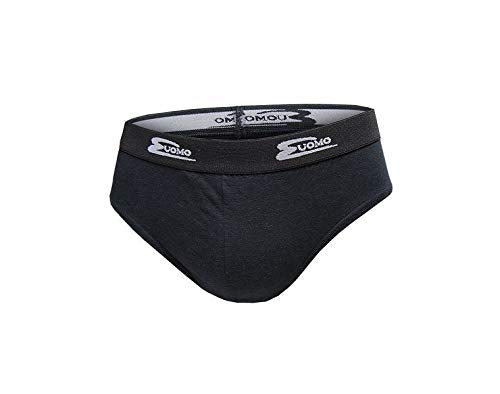 Cotonella Slip Uomo in Cotone BIELASTICO con Elastico PARLATO -Confezione da 6 Slip - Disponibile nei Colori Bianco, Nero o Assortito