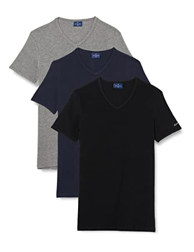Navigare 570 (Pacco Da 3), Maglietta intima Uomo, Multicolore (Grigio/ Nero/ Navi), S confezione da 3