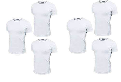 Enrico Coveri Maglietta Intima Uomo Girocollo Offerta 3 E 6 Pezzi, Anche in Taglie Maxi, Maglia Uomo in Cotone Pettinato ET1100 (6 Pezzi Ass. (2 Nero 2 Blu 2 Grigio), 6-XL-52)