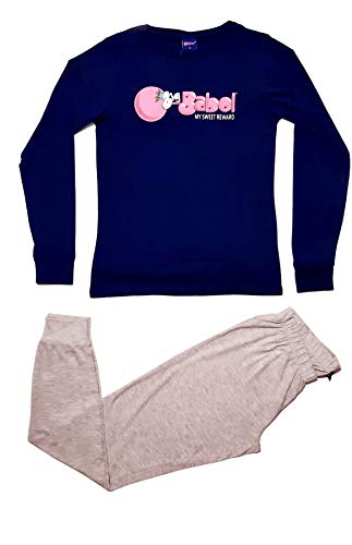 Sabor Pigiama Donna Big BABOL PED5051 Primavera/Estate Manica Lunga (Blu, L)