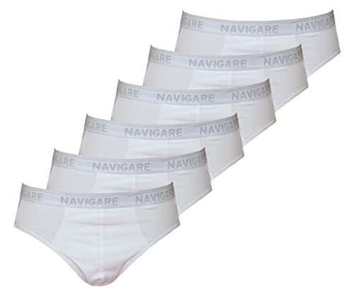 AZZETA 6 Slip Uomo Cotone Elasticizzato, Art. 574 Bianco XL