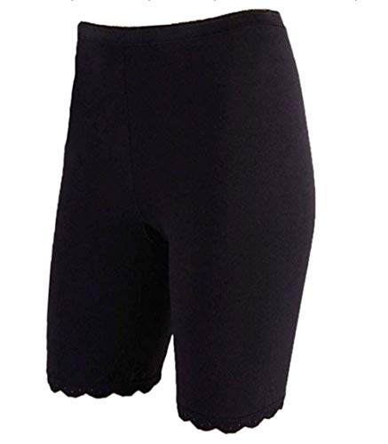 Cotonella Long Donna in Cotone Elasticizzato Art. 3163 - Confezione da 2 Pezzi - Disponibile nei Colori Bianco e Nero - 2 Pezzi Nero 10