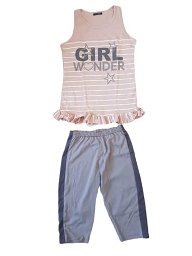 Exclusive Pigiama Corto Donna Due Pezzi Cotone Character Singolare (Polvere di Rosa (con Pinocchietto Art. P1295), L, One_Size)