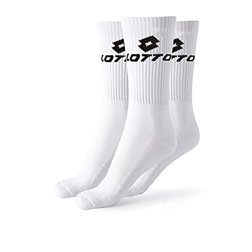 Lotto 12 Paia Calzini Tennis Uomo/Donna in Morbido Cotone traspirante, Certificati OEKO-TEX, Bianco, 43-46