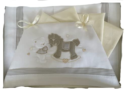 Compose lettino ricamato in puro cotone Art. B0203 Fantasie a seconda della stagionalità - Home Shopping Italia 