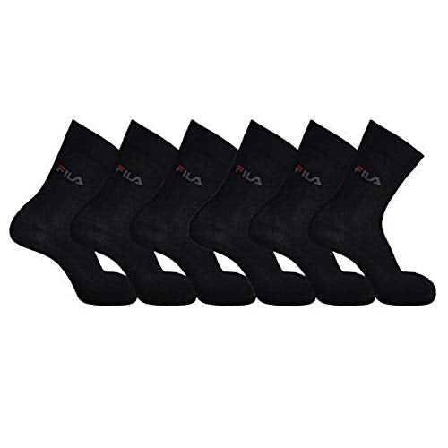 Fila, 6 paia di calze corte modello STREET in cotone elasticizzato. Nero 39/42