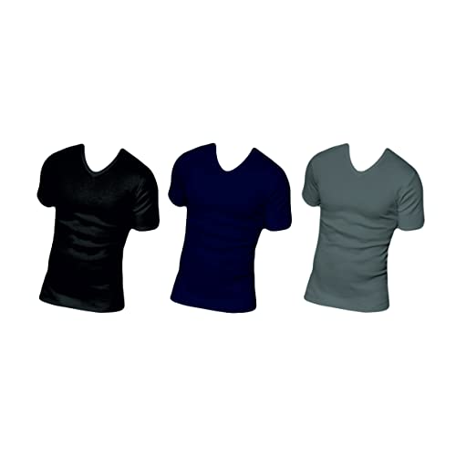 NOTTINGHAM 3 Maglie Uomo Pop Collo A V in Caldo Cotone Colori Assortiti (4, Assortiti) - Home Shopping Italia 