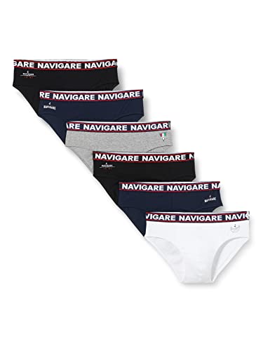 Navigare 324 (Pacco Da 6), Slip Uomo, Multicolore (Bianco/ Nero/Antracite/ Navi