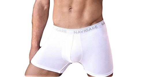 NAVIGARE UNDERWEAR Confezione da N. 6 Boxer Uomo in Morbido Cotone Stretch Jersey Elastico Esterno Stampato, Massima Vestibilita'. Disponibile negli Assortimenti Bianco e Colorato