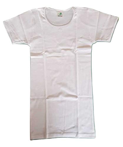 La Foglia 3 Camiciole Mezza Manica Costina 100% Cotone Colore Bianco Art. F463 - Home Shopping Italia 