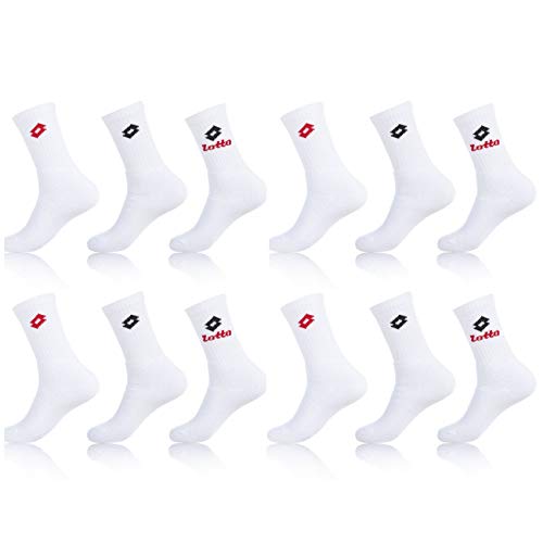 Lotto Calze Sportive per Uomo, Bianco, 39/42 (pacco da 12)