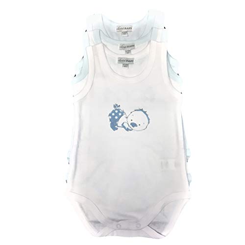 Confezione da 3 Body Neonato Spalla Larga Linea Body Collection LIABEL in 100% Cotone. Accessori Nichel Free.