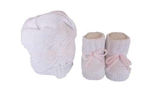 Cotone Set Scarpine + cappellino neonato e neonata ricamato - La Rocca Home Shopping Italia 