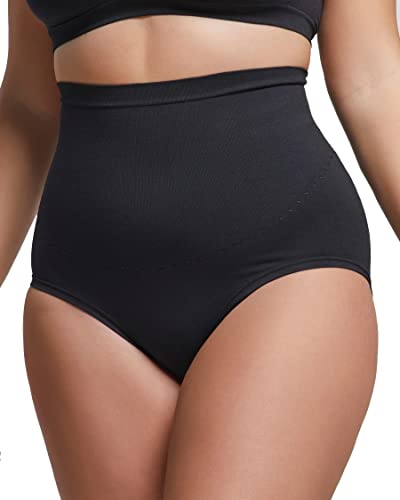 POMPEA guaina donna slip vita alta comfort size in microfibra art. 89624250 (XXL, nero)