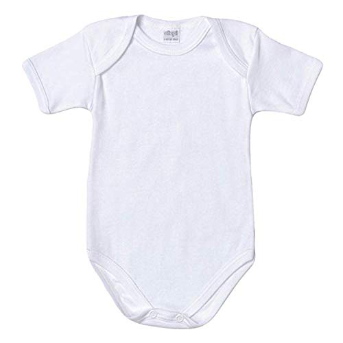 Ellepi 6 Body Bimbo in Puro Cotone Anallergico con Cuciture Comfort Colore Bianco Mezza Maniche. Taglia 24 Mesi