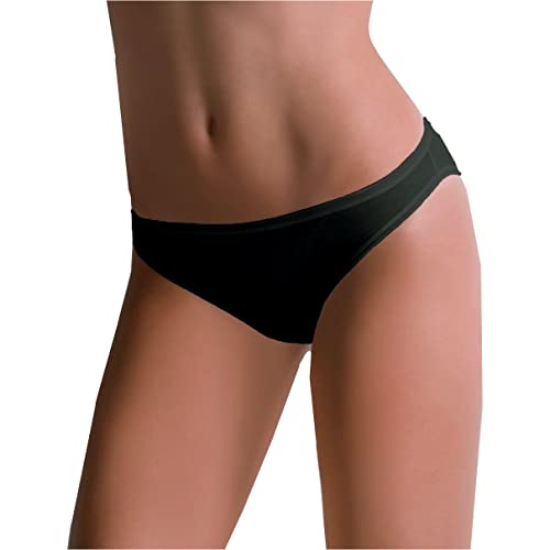 6X Slip Donna COTONELLA in Cotone BI-Elastico Vari Modelli Taglie E Colori 3165 (Nero, 2/S)