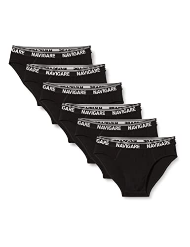 Navigare 574/E Slip, Nero, Medium (Taglia produttore:4), Pacco da 6, Uomo