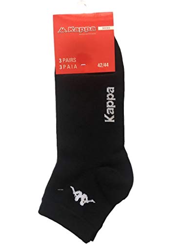 Kappa CONF. 6 PAIA CALZINO CORTO ALLA CAVIGLIA UNISEX - art. K004 in cotone, Nero, 45/47 - Home Shopping Italia 