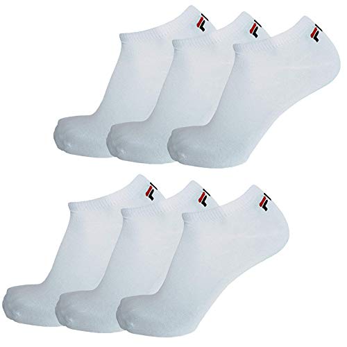 Fila 6 paio calzini, Invisible Sneakers unisex, 35-46 bianco e nero - bianco, 39-42 (6-8 UK)