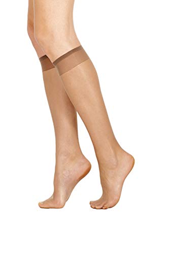 pompeaa 3 PAIA CALZE CALZINI GAMBALETTI 20 DEN POMPEA DONNA NO STRESS TG U. NERO BEIGE (Beige scuro)