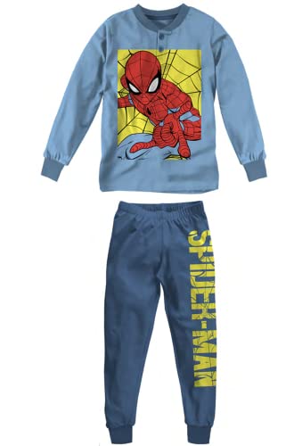 Sabor Pigiama Bambino Invernale Spiderman Pigiama in Felpa, Pigiama Bambino Felpato Disney Marvel (4610 Avio Chiaro, 3 Anni)