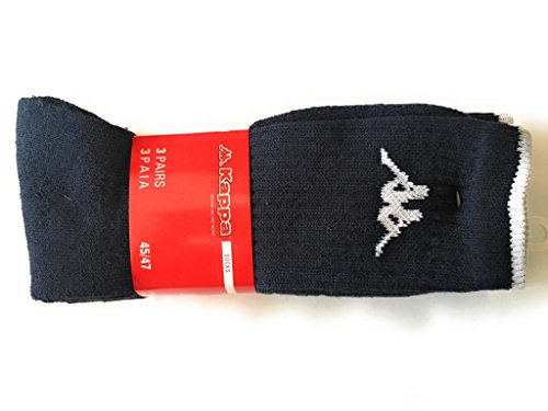 Kappa 3 Calzini Unisex Corti Spugna Tennis (45/47, Blu)