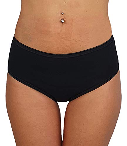 Cotonella Slip Midi Donna in Cotone Elasticizzato Art. 3940 - Confezione da 6 Pezzi - Colori Bianco E Nero - 6 Pezzi Nero 6